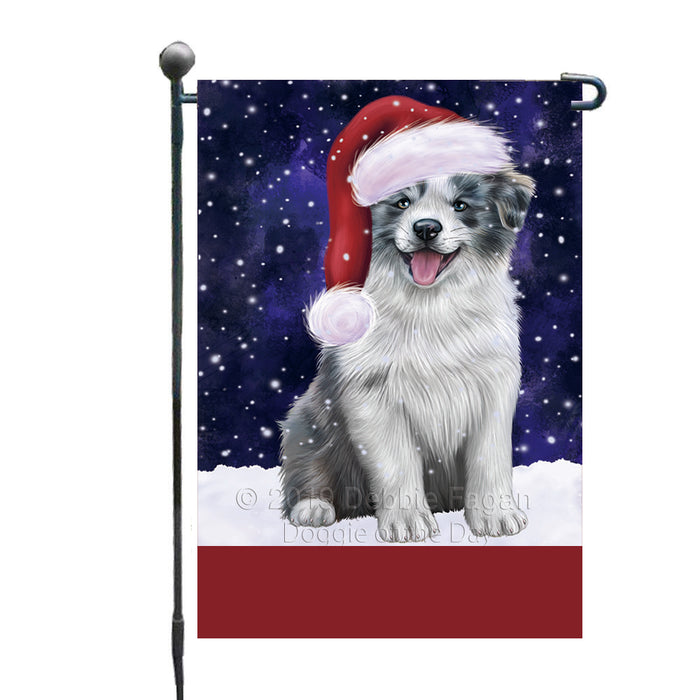 Personalized Let It Snow Happy Holidays Border Collie Dog Custom Garden Flags GFLG-DOTD-A62274