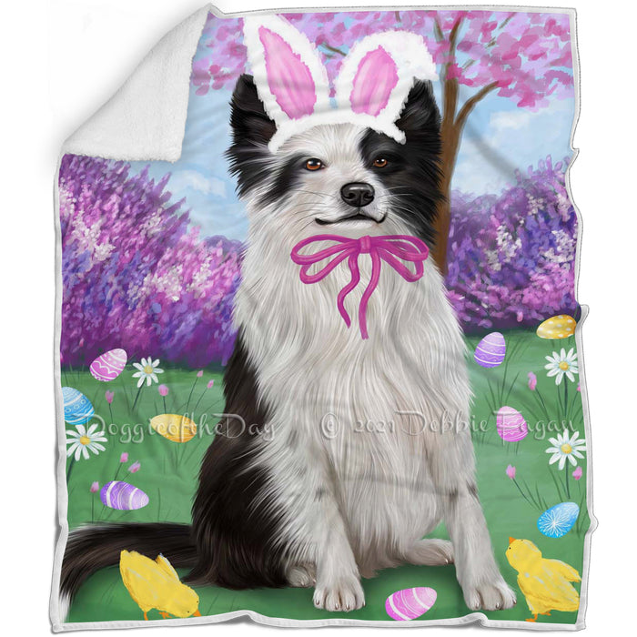 Border Collie Dog Easter Holiday Blanket BLNKT57090