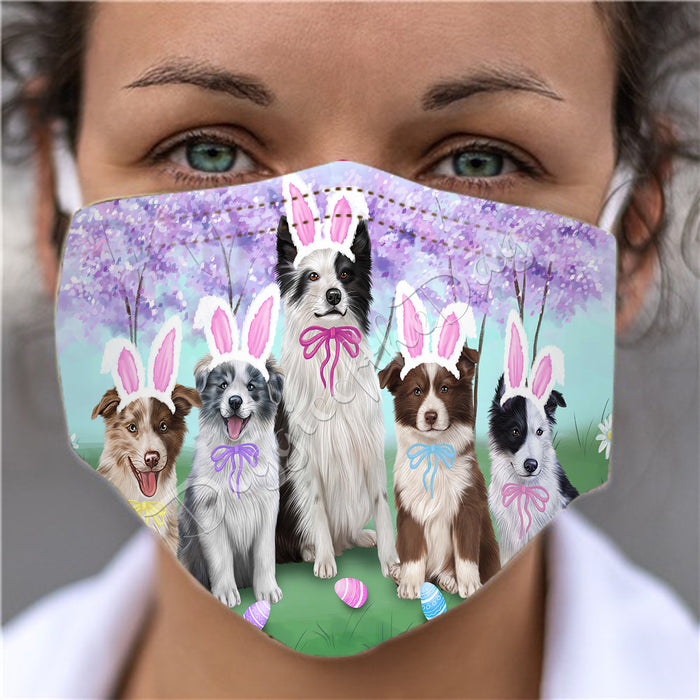 Easter Holiday Border Collie Dogs Face Mask FM49581