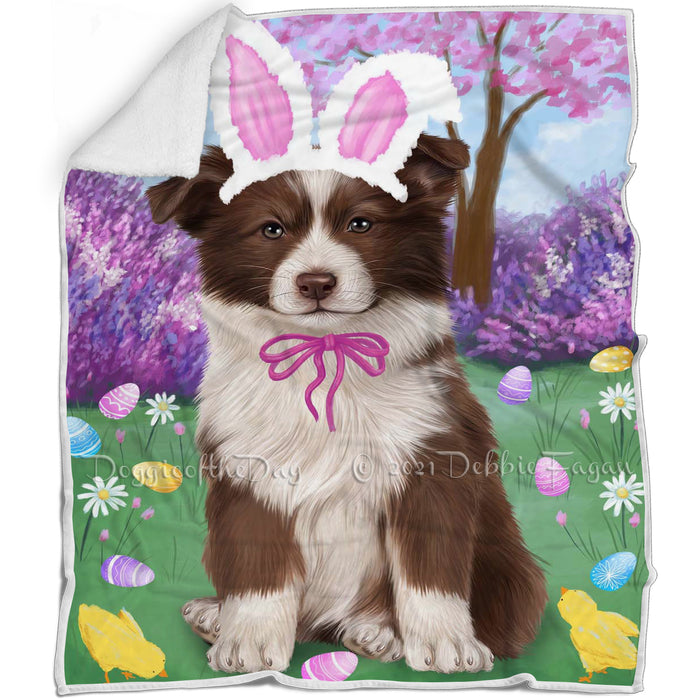 Border Collie Dog Easter Holiday Blanket BLNKT57108