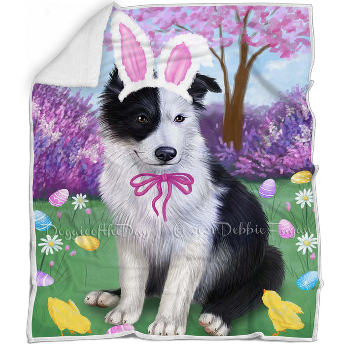 Border Collie Dog Easter Holiday Blanket BLNKT57117