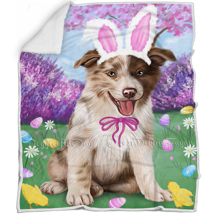 Border Collie Dog Easter Holiday Blanket BLNKT57126