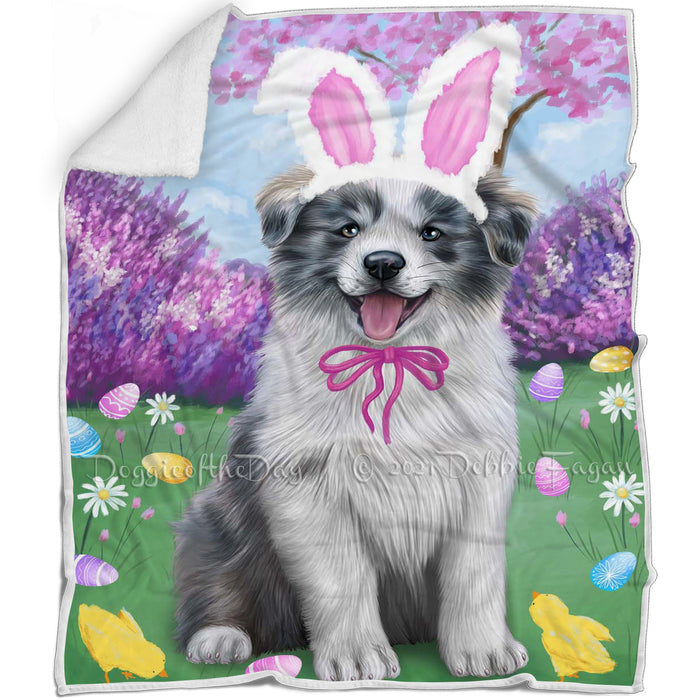 Border Collie Dog Easter Holiday Blanket BLNKT57135