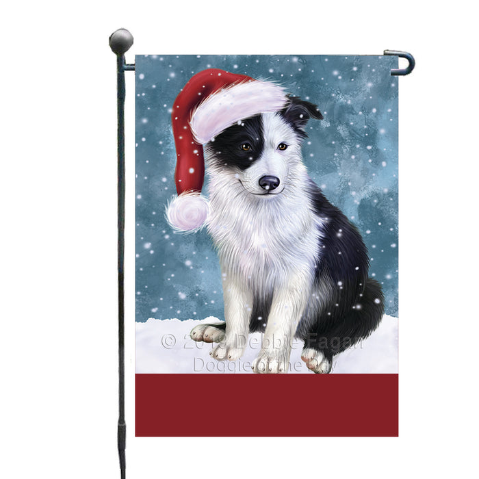 Personalized Let It Snow Happy Holidays Border Collie Dog Custom Garden Flags GFLG-DOTD-A62275