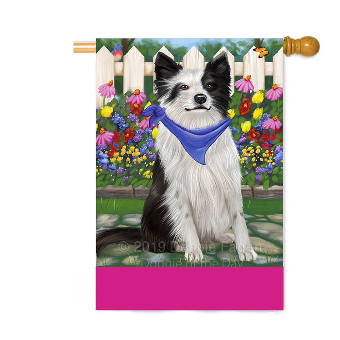 Personalized Spring Floral Border Collie Dog Custom House Flag FLG-DOTD-A62824