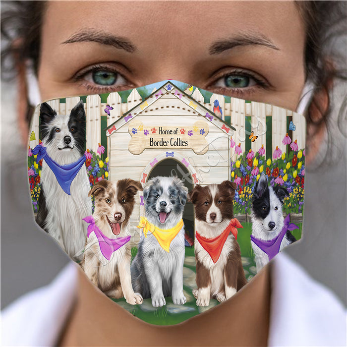 Spring Dog House Border Collie Dogs Face Mask FM48778