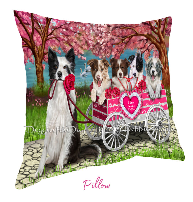 Mother's Day Gift Basket Border Collie Dogs Blanket, Pillow, Coasters, Magnet, Coffee Mug and Ornament