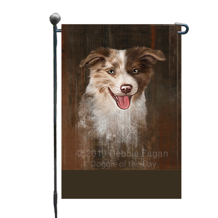 Personalized Rustic Border Collie Dog Custom Garden Flag GFLG63443