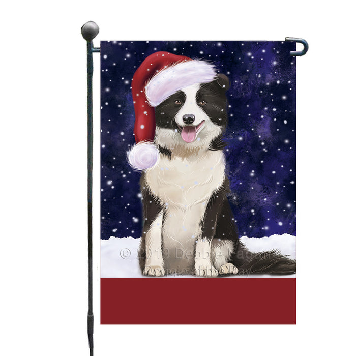 Personalized Let It Snow Happy Holidays Border Collie Dog Custom Garden Flags GFLG-DOTD-A62276