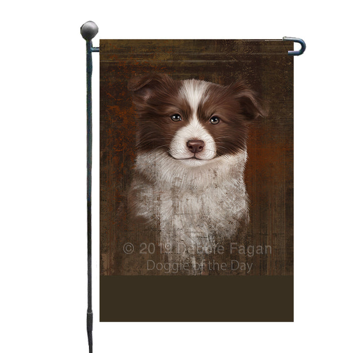 Personalized Rustic Border Collie Dog Custom Garden Flag GFLG63444