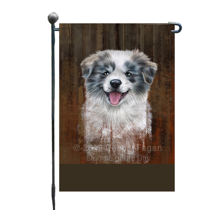 Personalized Rustic Border Collie Dog Custom Garden Flag GFLG63446