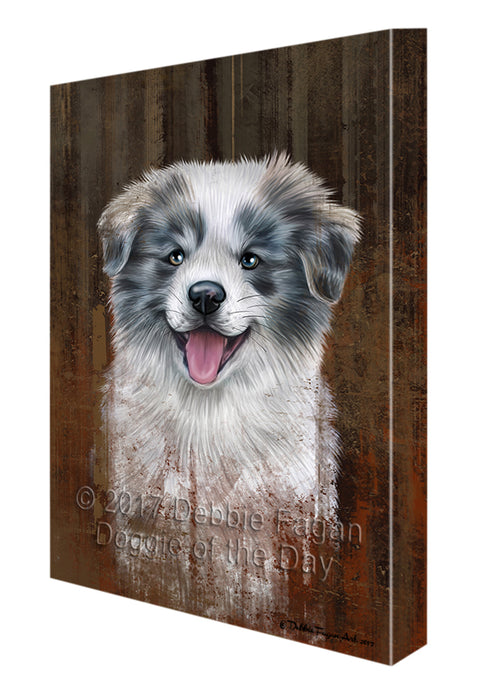 Rustic Border Collie Dog Canvas Wall Art CVSA49917