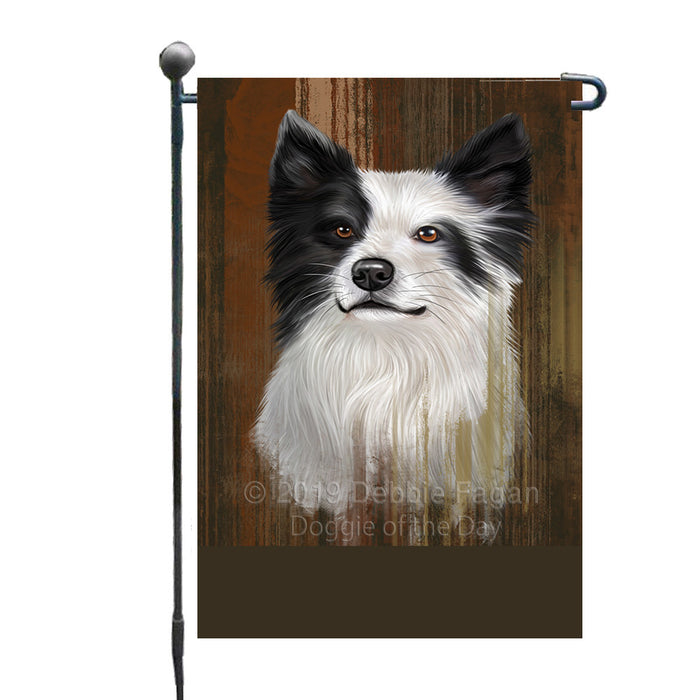 Personalized Rustic Border Collie Dog Custom Garden Flag GFLG63447