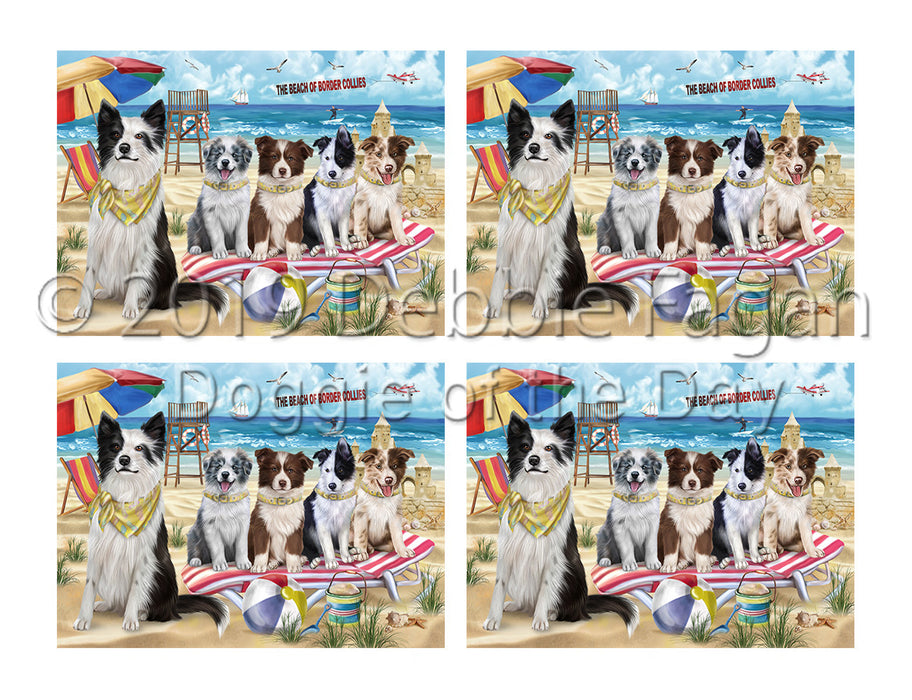 Pet Friendly Beach Border Collie Dogs Placemat