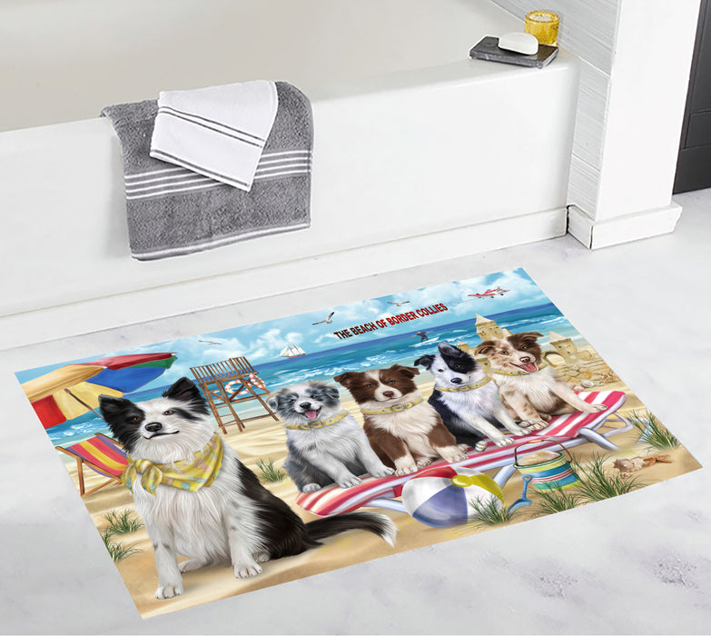 Pet Friendly Beach Border Collie Dogs Bath Mat