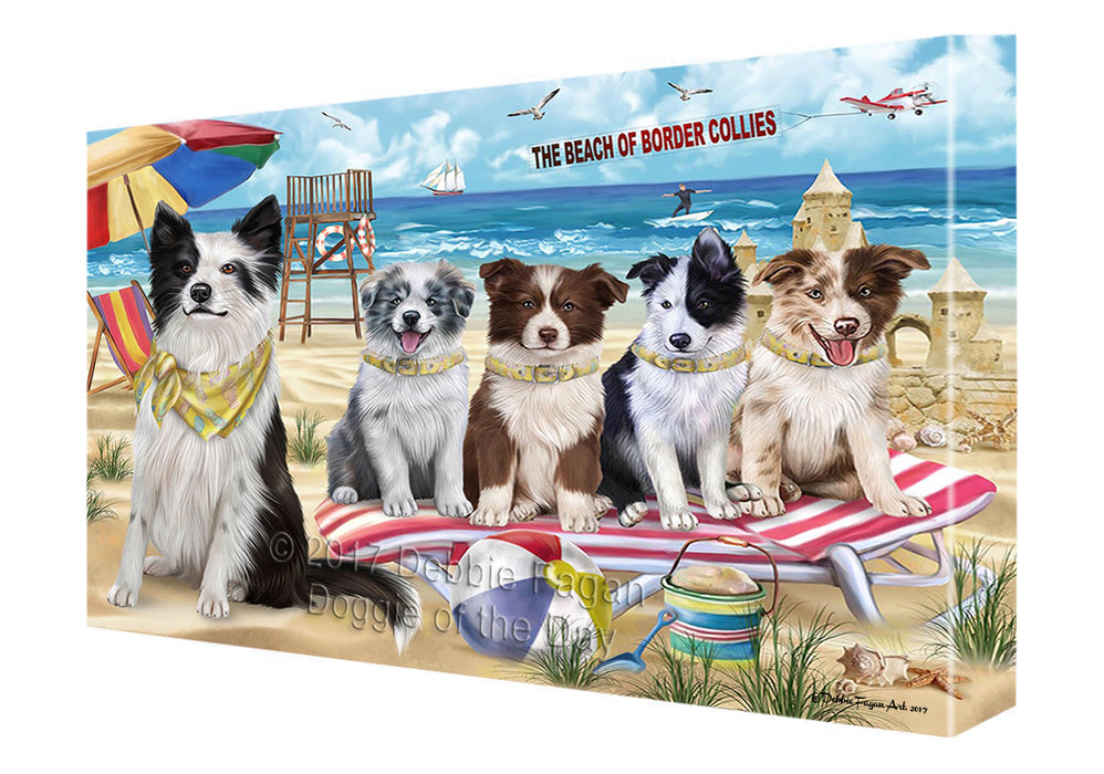 Pet Friendly Beach Border Collie Dog Canvas Wall Art CVS49305