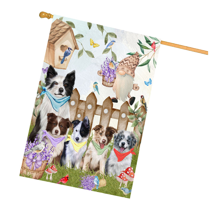 Border Collie Dogs House Flag: Explore a Variety of Designs, Custom, Personalized, Weather Resistant, Double-Sided, Home Outside Yard Decor for Dog and Pet Lovers