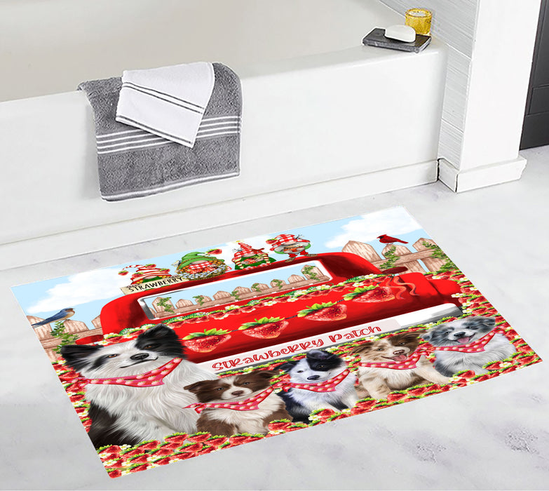 Border Collie Anti-Slip Bath Mat, Explore a Variety of Designs, Soft and Absorbent Bathroom Rug Mats, Personalized, Custom, Dog and Pet Lovers Gift