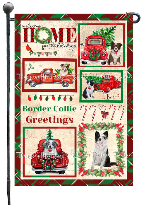 Welcome Home for Christmas Holidays Border Collie Dogs Garden Flag GFLG66987