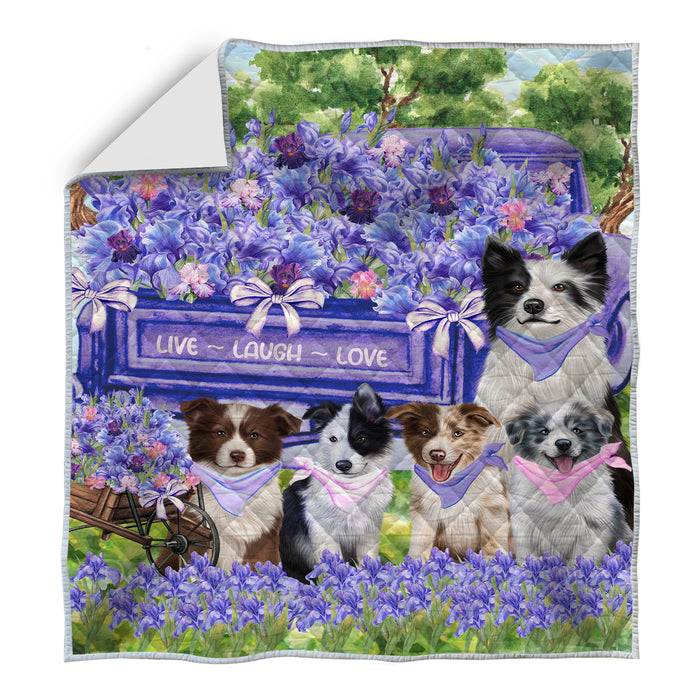 Border Collie Quilt: Explore a Variety of Custom Designs, Personalized, Bedding Coverlet Quilted, Gift for Dog and Pet Lovers