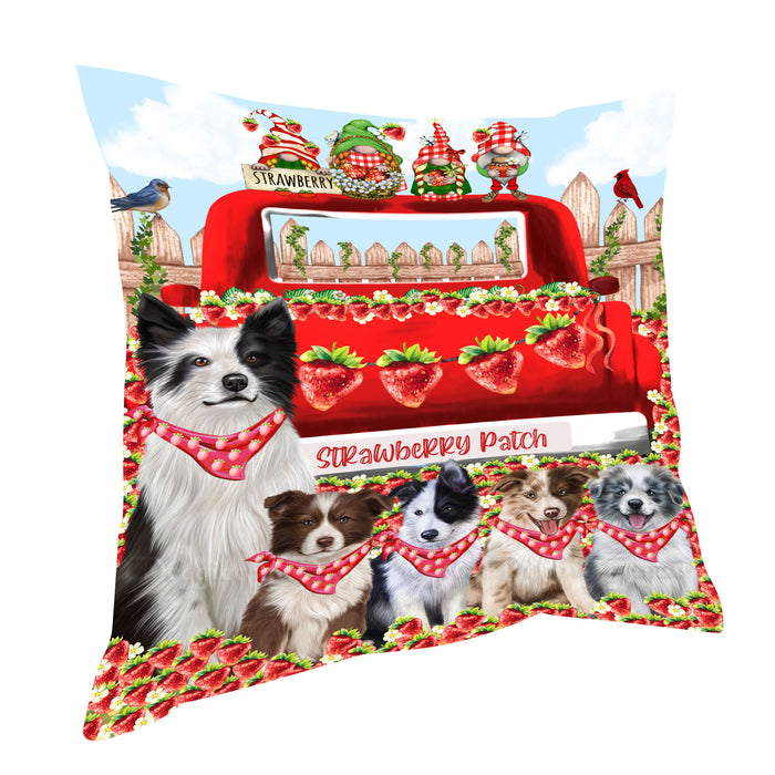 Border Collie Pillow: Cushion for Sofa Couch Bed Throw Pillows, Personalized, Explore a Variety of Designs, Custom, Pet and Dog Lovers Gift