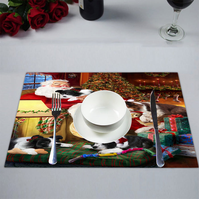 Santa Sleeping with Border Collie Dogs Placemat