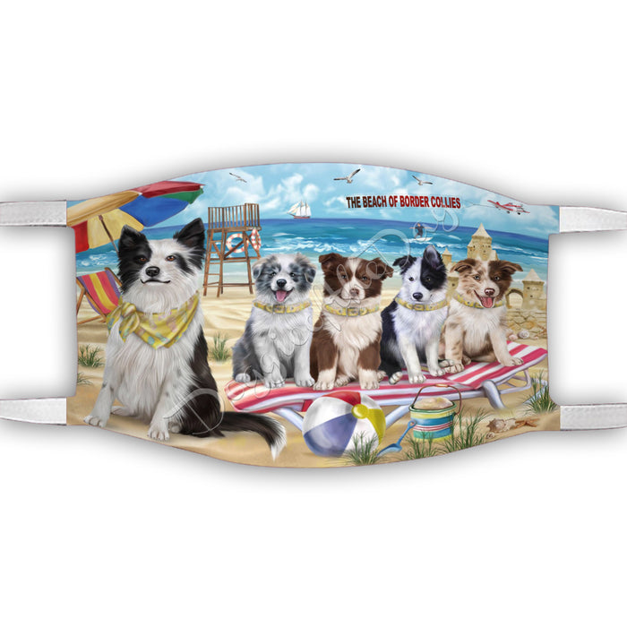Pet Friendly Beach Border Collie Dogs Face Mask FM49081