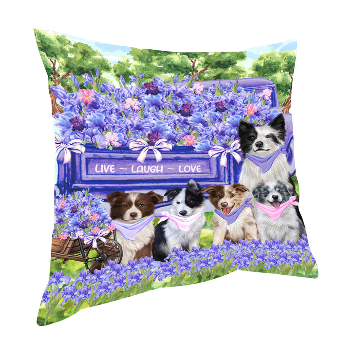 Border Collie Pillow, Cushion Throw Pillows for Sofa Couch Bed, Explore a Variety of Designs, Custom, Personalized, Dog and Pet Lovers Gift