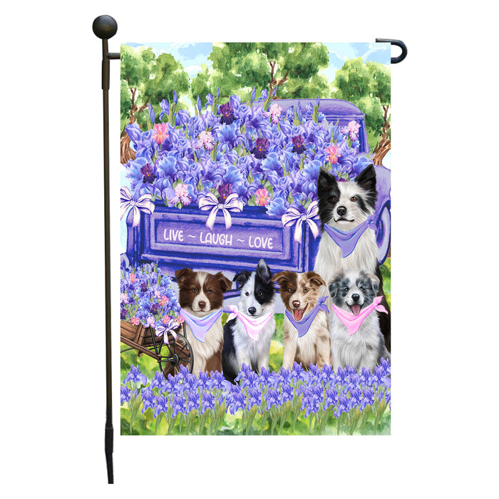 Border Collie Dogs Garden Flag for Dog and Pet Lovers, Explore a Variety of Designs, Custom, Personalized, Weather Resistant, Double-Sided, Outdoor Garden Yard Decoration