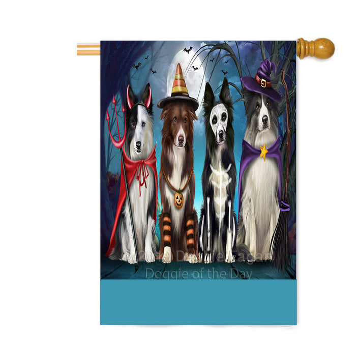 Personalized Happy Halloween Trick or Treat Border Collie Dogs Custom House Flag FLG64036