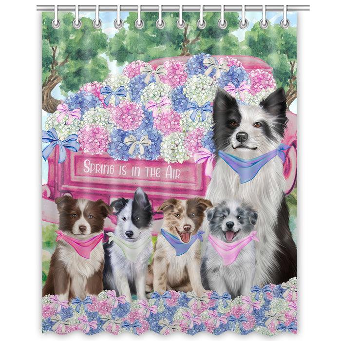 Border Collie Shower Curtain, Personalized Bathtub Curtains for Bathroom Decor with Hooks, Explore a Variety of Designs, Custom, Pet Gift for Dog Lovers