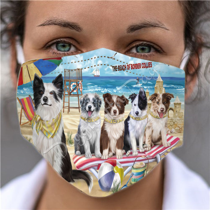 Pet Friendly Beach Border Collie Dogs Face Mask FM49081
