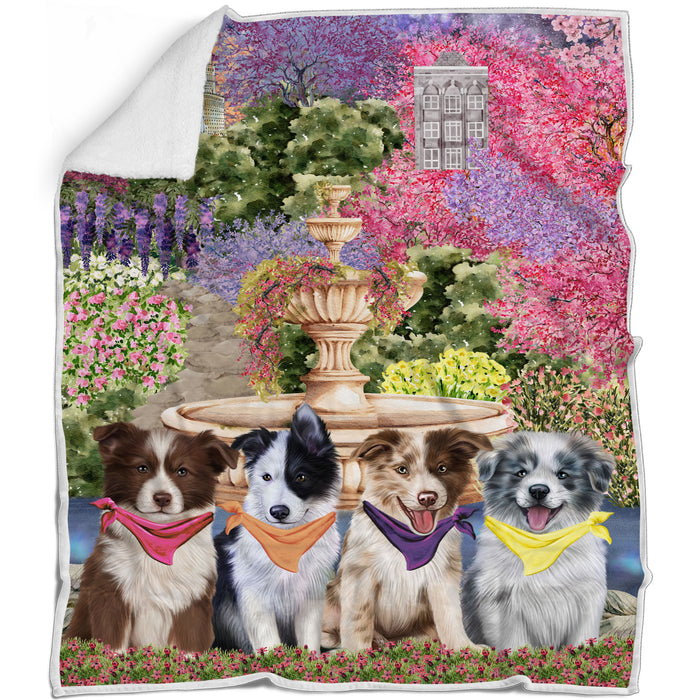 Border Collie Blanket: Explore a Variety of Custom Designs, Bed Cozy Woven, Fleece and Sherpa, Personalized Dog Gift for Pet Lovers