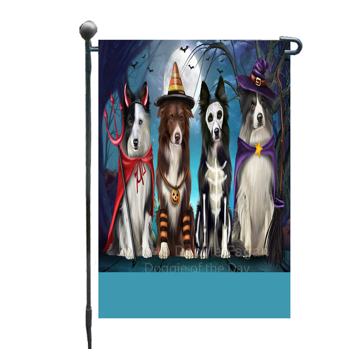 Personalized Happy Halloween Trick or Treat Border Collie Dogs Custom Garden Flag GFLG64345