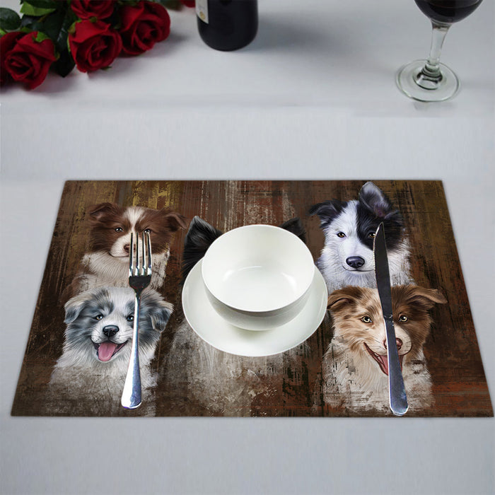 Rustic Border Collie Dogs Placemat