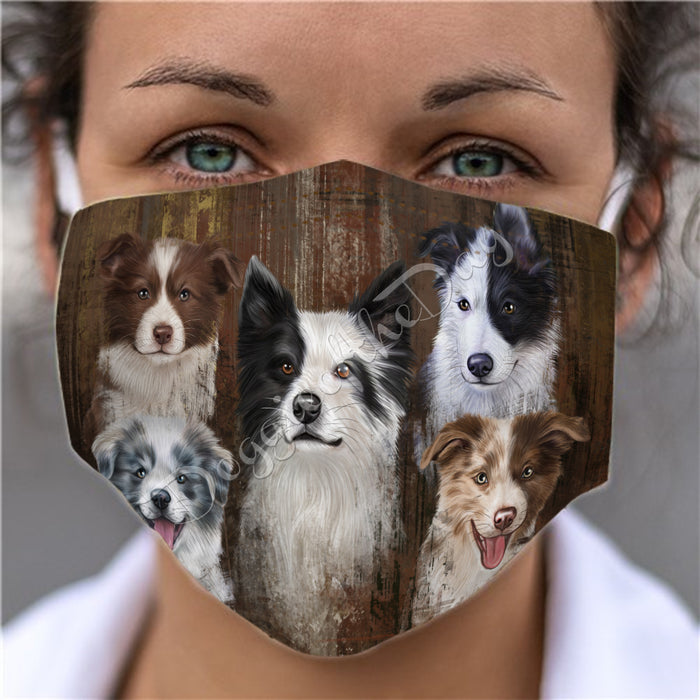 Rustic Border Collie Dogs Face Mask FM50034