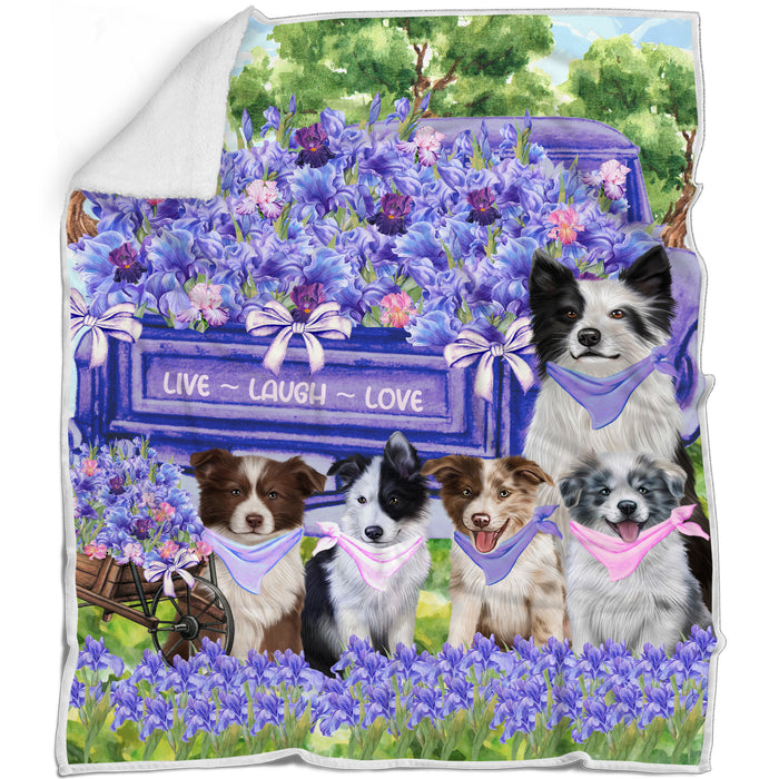 Border Collie Bed Blanket, Explore a Variety of Designs, Custom, Soft and Cozy, Personalized, Throw Woven, Fleece and Sherpa, Gift for Pet and Dog Lovers