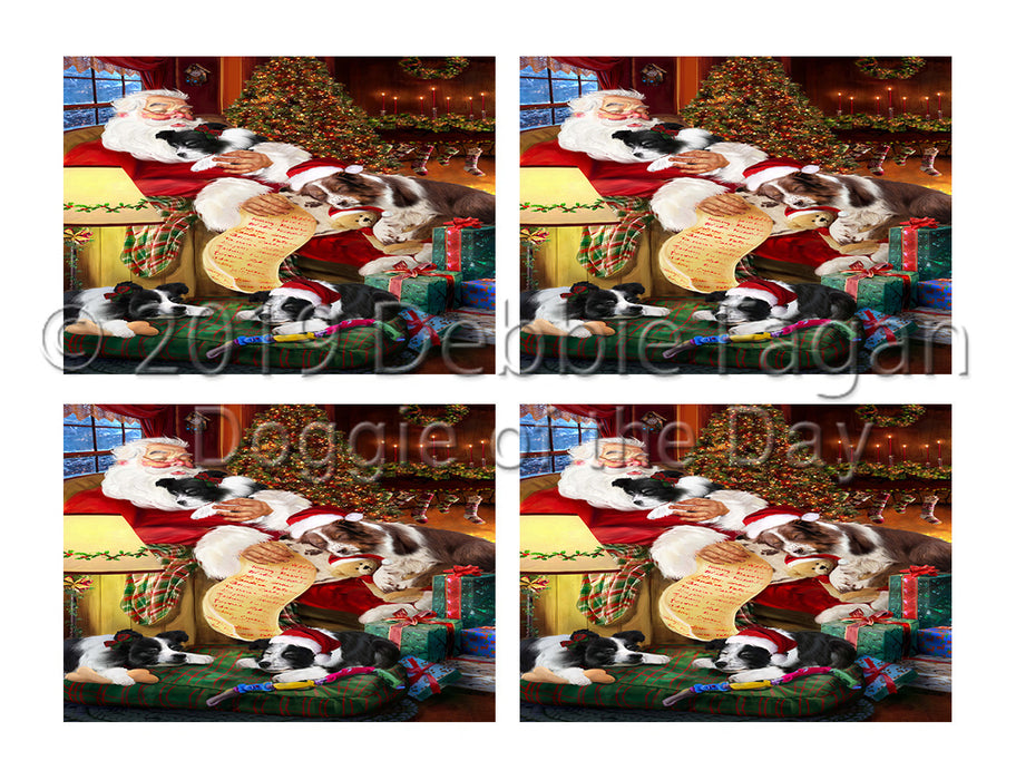 Santa Sleeping with Border Collie Dogs Placemat