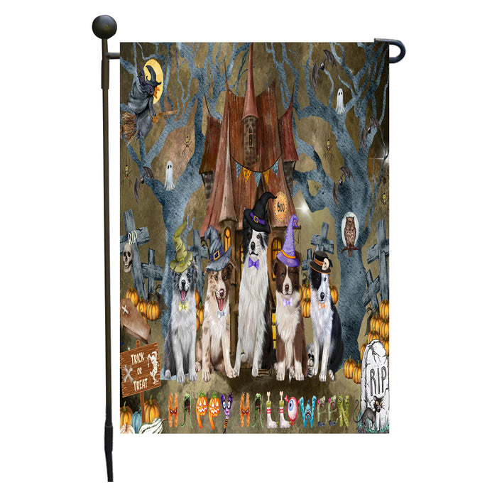 Border Collie Dogs Garden Flag: Explore a Variety of Designs, Personalized, Custom, Weather Resistant, Double-Sided, Outdoor Garden Halloween Yard Decor for Dog and Pet Lovers