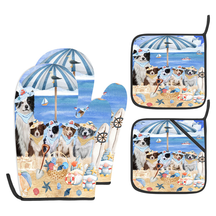 Border Collie Oven Mitts and Pot Holder: Explore a Variety of Designs, Potholders with Kitchen Gloves for Cooking, Custom, Personalized, Gifts for Pet & Dog Lover