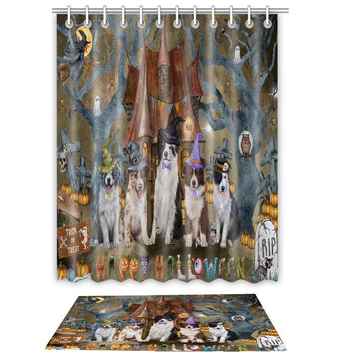 Border Collie Shower Curtain & Bath Mat Set: Explore a Variety of Designs, Custom, Personalized, Curtains with hooks and Rug Bathroom Decor, Gift for Dog and Pet Lovers