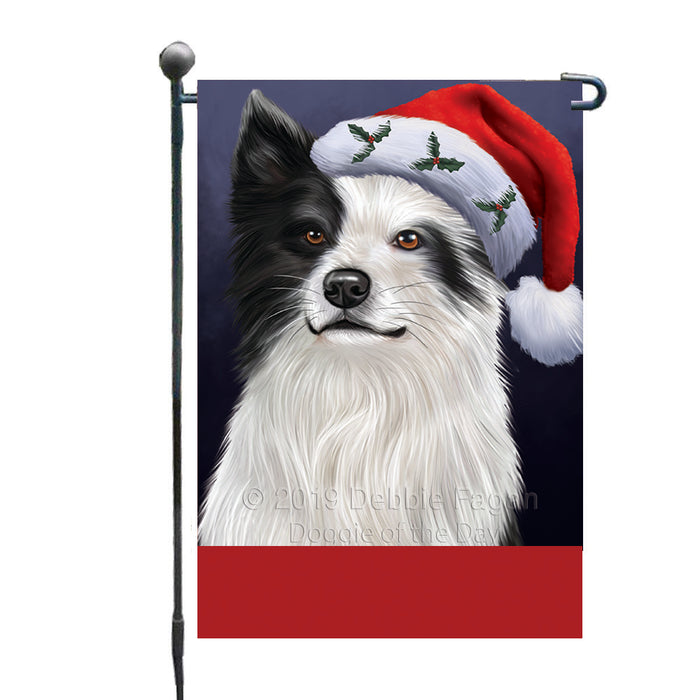 Personalized Christmas Holidays Border Collie Dog Wearing Santa Hat Portrait Head Custom Garden Flags GFLG-DOTD-A59809