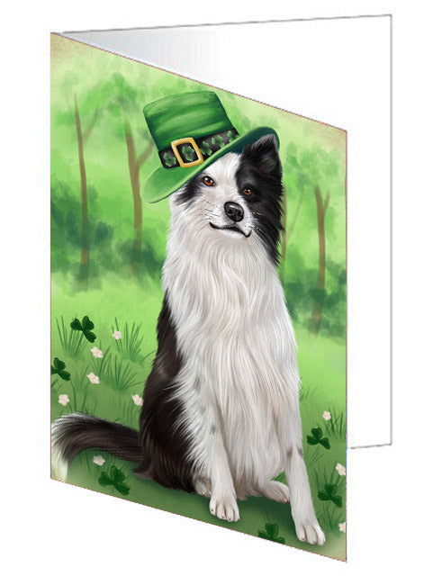 St. Patrick's Day Border Collie Dog Handmade Artwork Assorted Pets Greeting Cards and Note Cards with Envelopes for All Occasions and Holiday Seasons