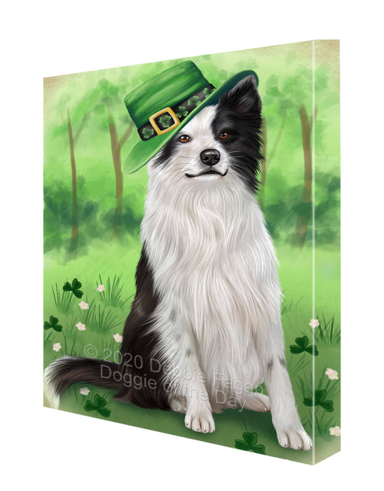 St. Patrick's Day Border Collie Dog Canvas Wall Art - Premium Quality Ready to Hang Room Decor Wall Art Canvas - Unique Animal Printed Digital Painting for Decoration CVS709