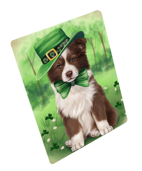 St. Patrick's Day Border Collie Dog Cutting Board - For Kitchen - Scratch & Stain Resistant - Designed To Stay In Place - Easy To Clean By Hand - Perfect for Chopping Meats, Vegetables, CA84092