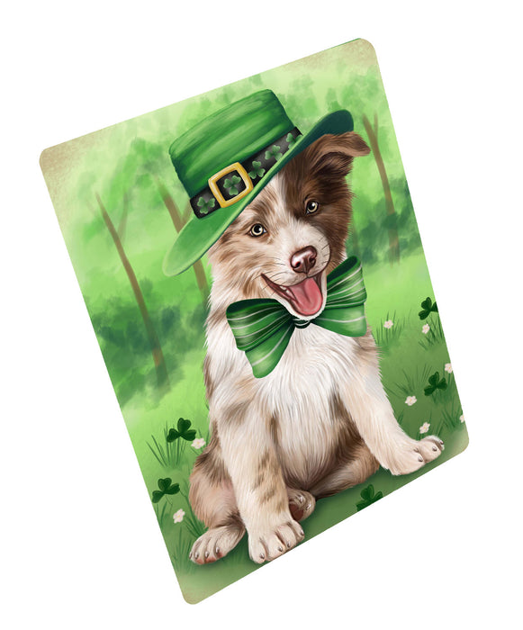 St. Patrick's Day Border Collie Dog Cutting Board - For Kitchen - Scratch & Stain Resistant - Designed To Stay In Place - Easy To Clean By Hand - Perfect for Chopping Meats, Vegetables, CA84094