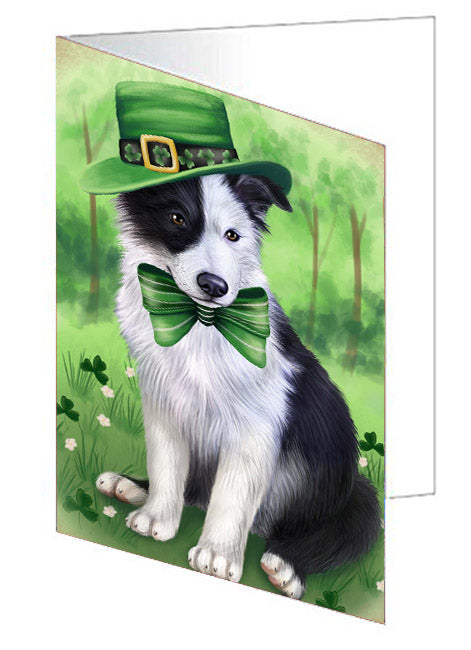 St. Patrick's Day Border Collie Dog Handmade Artwork Assorted Pets Greeting Cards and Note Cards with Envelopes for All Occasions and Holiday Seasons