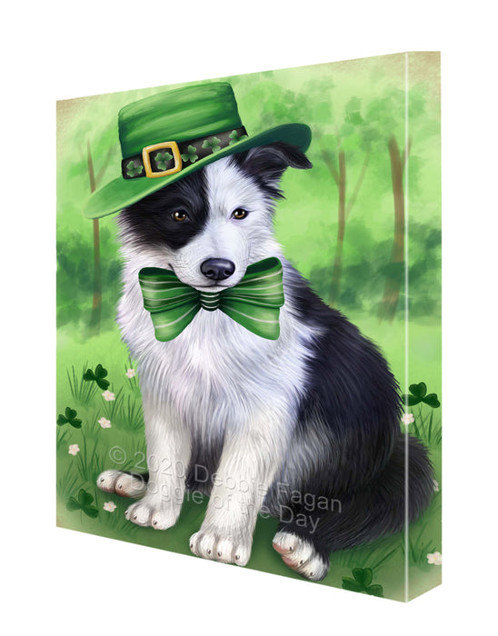 St. Patrick's Day Border Collie Dog Canvas Wall Art - Premium Quality Ready to Hang Room Decor Wall Art Canvas - Unique Animal Printed Digital Painting for Decoration CVS712