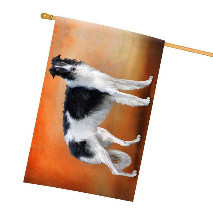 Borzoi Dog All Weather House Flag