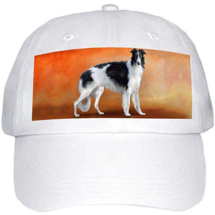 Borzoi Dog Ball Hat Cap Off White